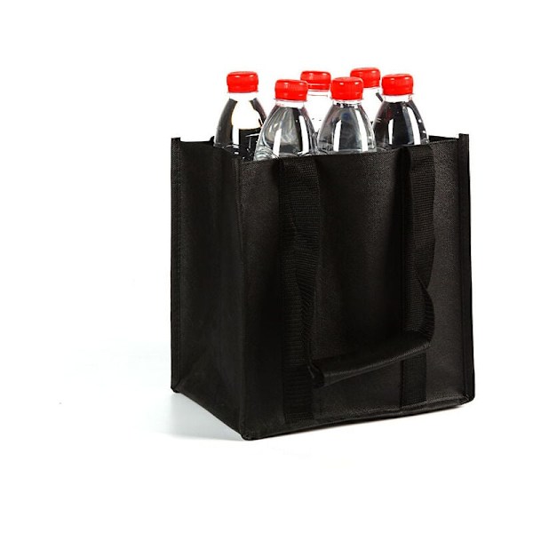 27x18x27cm flaske transporttaske 6 rum til 6 flasker á 1,5L stof resistent over for rivning og vandtæt ideel til vand øl