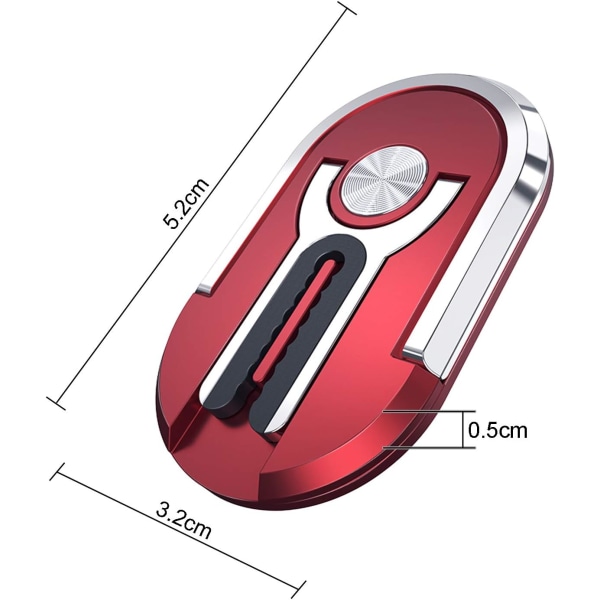 2 stk. (sort + rød) Biltelefonholder, 360° roterbar multifunktionel telefonholder ring, kan bruges til bilens luftventil