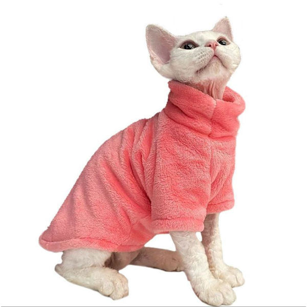 Kattetøj - Turtlenecks til katte, fleece vinterpullover veste til killinger, hyggelige bløde ærme pyjamas til katte, varme, kolde heldragter til kæledyr