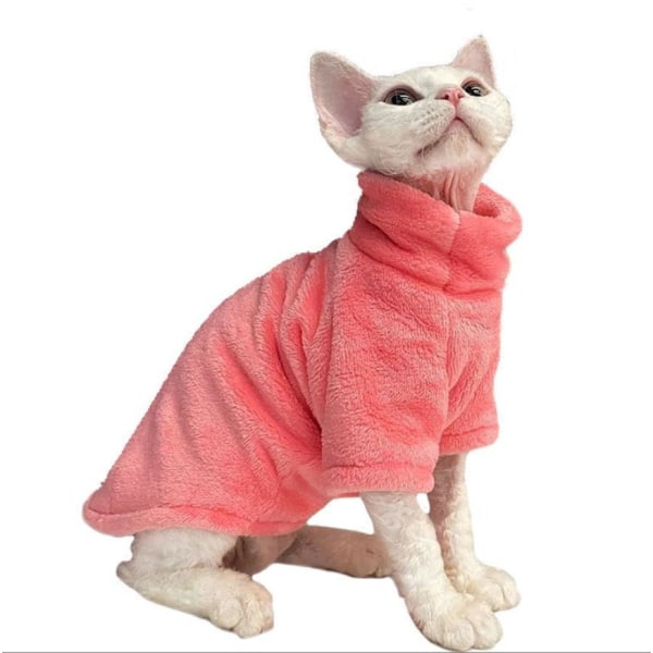 Kattkläder - Turtlenecks för katter, Fleece vinterpullover västar för kattungar, Mysiga mjuka ärm pyjamas för katter, Varmt, Kallt Rompers för husdjur