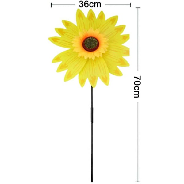 Punainen tuulimylly Kukka Auringonkukka Koristeellinen Lapset Parveke Patio Puutarha Piha Vaarnat Korkeus 70cm