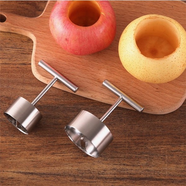 Stor rustfritt stål braisert pære stekt snøpære mugg hjerte socket graving eple ris kjerne gadget frukt pitter