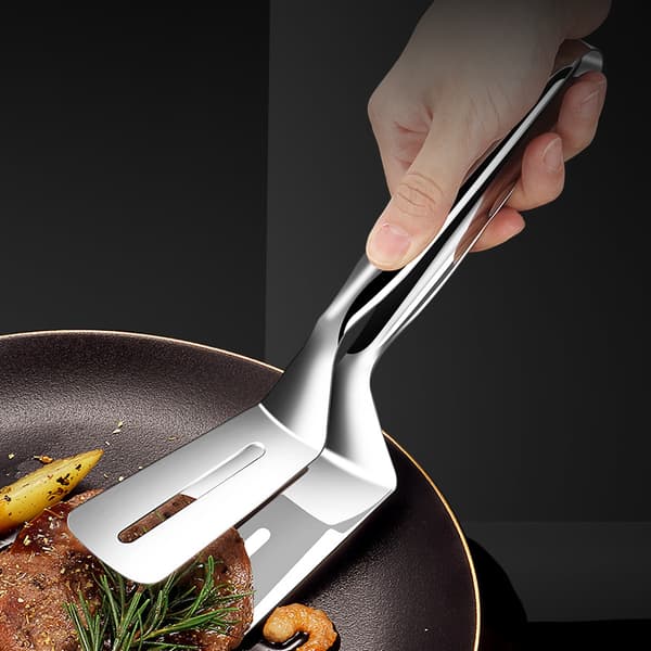 Rustfritt stål stekespade klips steking fisk spade steking biff spade multifunksjonell mat klips steking fisk biff klips 26cm
