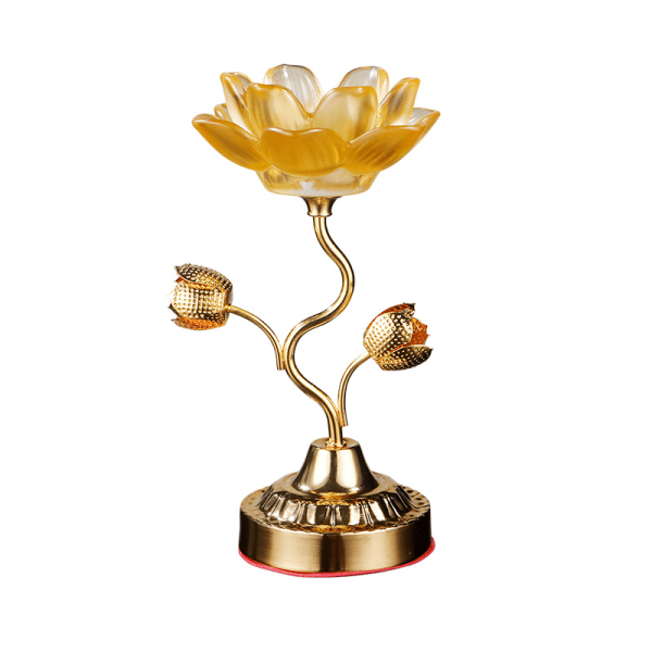 Høj glaslegering Lotus Butter Lamp Holder Ornament
