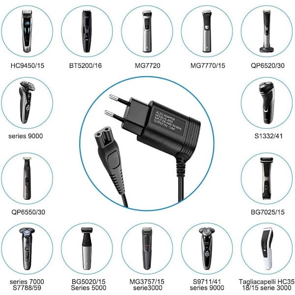 Laddare Rakapparat Laddare Trimmer Passar Rakapparat Elektrisk Skäggtrimmer Strömadapter Laddare för Philips Norelco hq8505 9000 7000 5000 3000 mg5750 mg7790