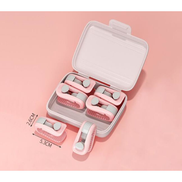 Dynetrekkholdersett med 6 sikkerhetsnålfri dynetrekkholder med anti-dråpe spenne (rosa)