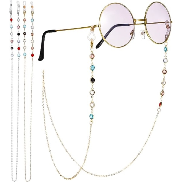 2 Pcs Eyeglasses Chain, Glasses Chain Bead Glasses Strap Spectacle Chain Glasses Cord Sunglasses Strap  Eyewear Strap for Women Sports