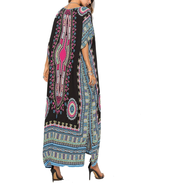 Ethnic Print Loose Kaftan Summer Long Skirt