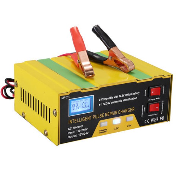 12V24V batterilader Intelligent pulsreparasjon lader med elektronisk display MF-2B Europeisk standard