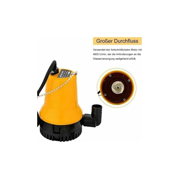Vesipumppu tyhjennyspumppu DC DC 12V 50W 4200l/h upotettava pumppu kaivoon tyhjennyspumppu uima-allas upotettava pumppu uima-altaalle, kellariin, lammikkoon 2,3 m kaapelilla p