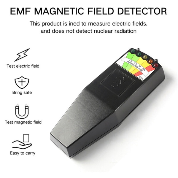 Magnetisk feltstrålingstester måler detektor (sort)