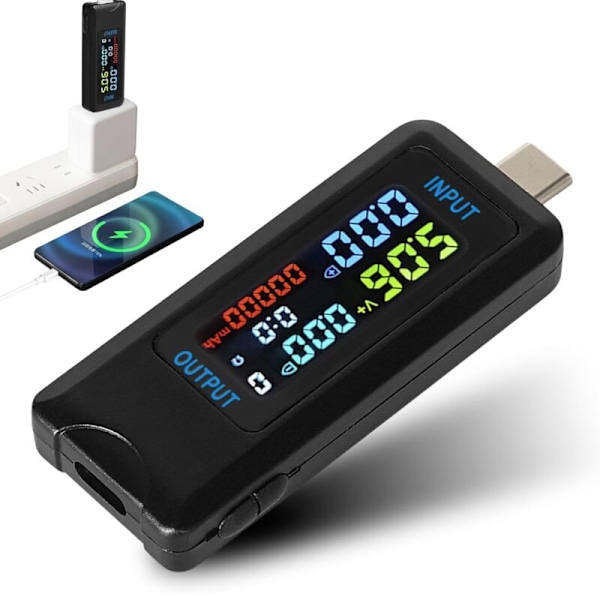 USB-testare, 4,5-36V 0-5a USB C Test av strömspänningstestare voltmeter voltmeter Voltmeter Kapacitetsdetektorladdare (typ-C-port)