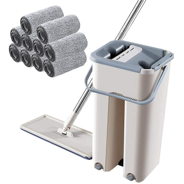 Magisk rengöringsmopp Hand Free Spin Rengöring Mikrofibermopp med hink