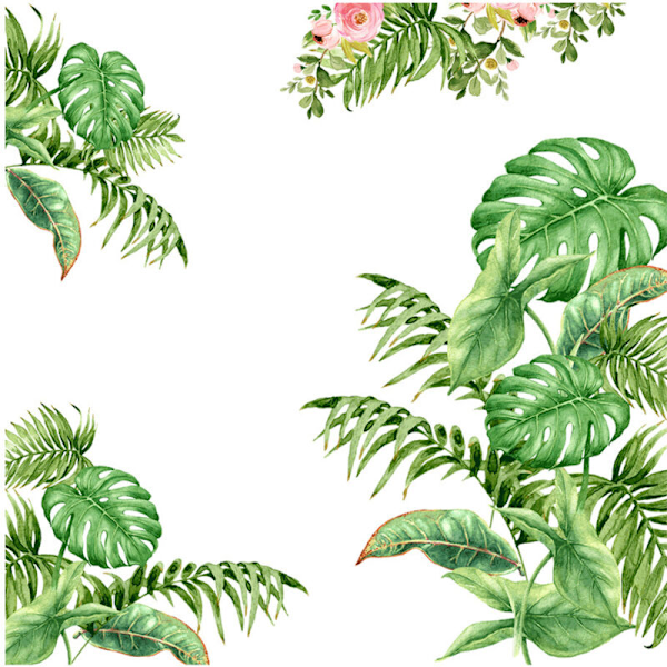 Grön Tropisk Blad Väggmålning Klistermärke Natur Palm Palm Palm Växter Avtagbar Vägg Vinyl Vägg För Rum Rum Rum