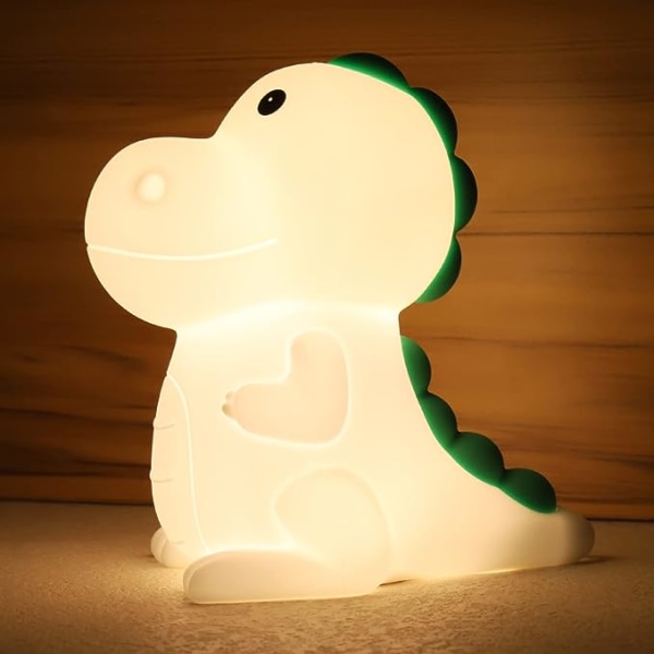 Baby Dinosaur Night Light, 7 farger Fargerike og Touch, USB Recha