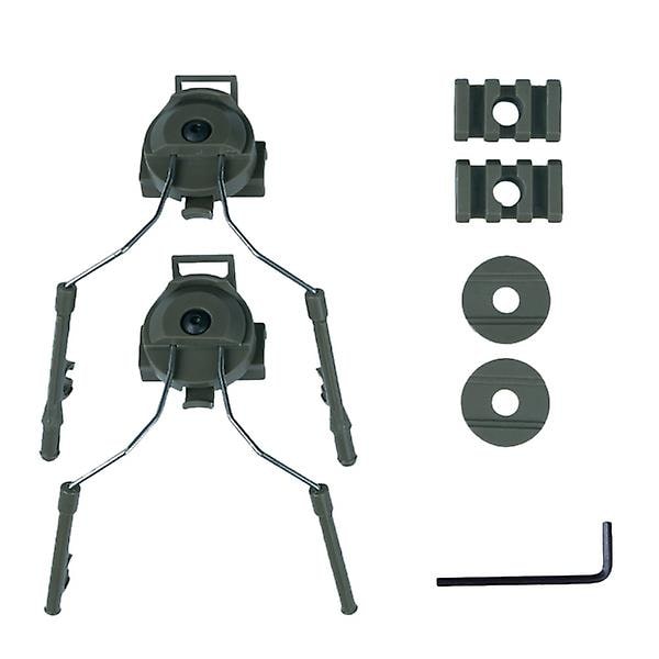 Hjälm Rail Snabbadapter Hängare Fäste Militär Headset Utomhusskytte (Grön)
