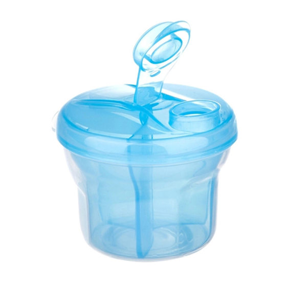 Blå melkepulverdispenser