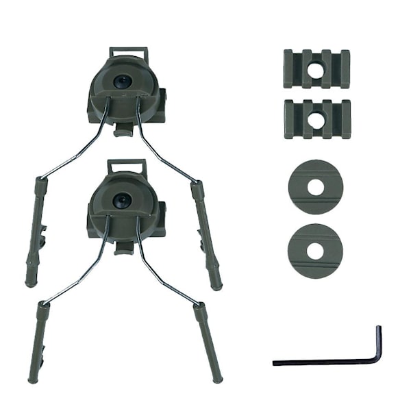 Hjelm Rail Hurtig Adapter Hanger Beslag Militær Headset Udendørs Skydning (Grøn)