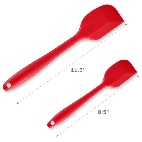 (Röd - Set med 2) Köksspatel i silikon, stort och litet smör