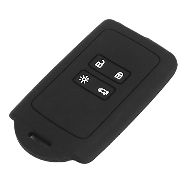 Nyckelskydd för bil - Svart för Renault, 4 knappar bilnyckel Smart Key (endast Keyless Entry) - Silikonfodral med öglor