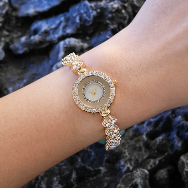 Rund Diamant Ur Armbånd Ure Perle Ur Dameur, Bling Dameur Med Rem, Udendørs Mode Armbånd Quartz Nyhed Kjole Krystal