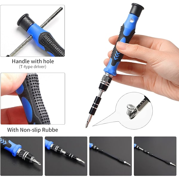 Precisionsskruvmejselset, skruvmejselset professionella reparationsverktyg 115 i 1 set multifunktionell magnetisk skruvmejsel för Iphone Laptop Mac Watch To