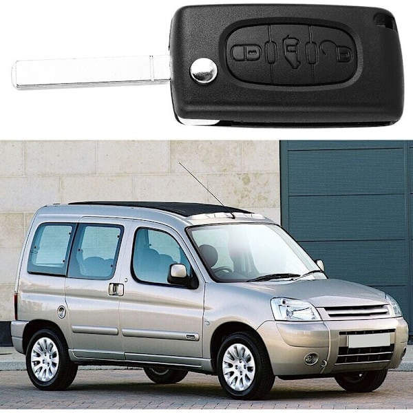 3-knapps bilfjernkontroll nøkkel fob etui deksel skall for Peugeot Citroen