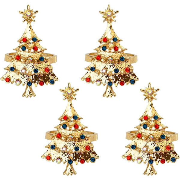 4 st servettringar jul servettring julgran servettringar ringform jul julgran hjort servett spänne dekor