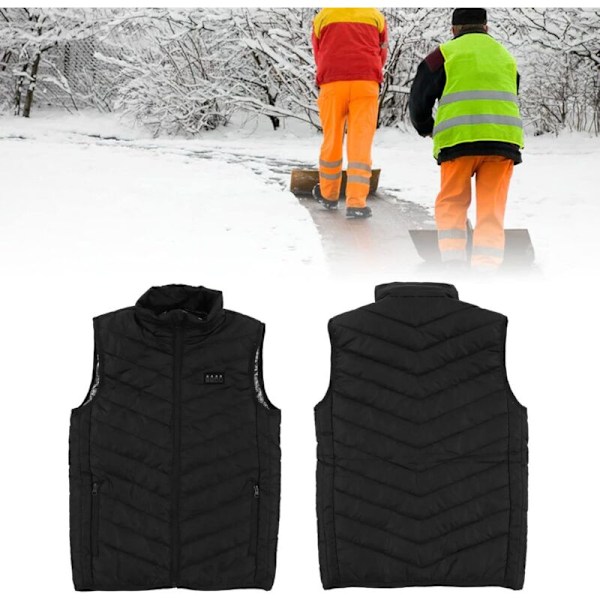 Letvægts Opvarmet Vest til Mænd, Smart Genopladelig Elektrisk Opvarmet Vest, Vandtæt Unisex Elektrisk Opvarmet Vest (5XL, 76.512647cm)