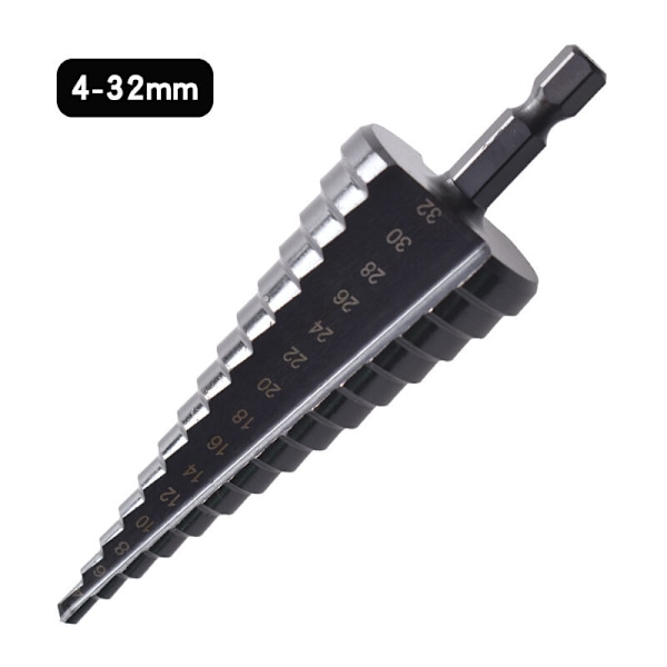 Pladdled borr, 4-32 mm Konisk Forewo Forest Metall Triangel Konisk Titan HSS, Triangulär Stång, Mache Metallgolv För Visser på Stål Metall, Trä,