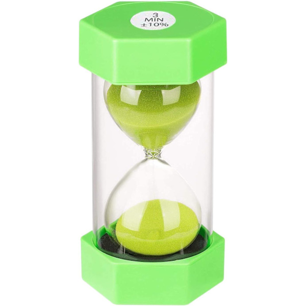 Timglas Timer Färg Timglas Kök Timer, Visuell Hjälpmedel för Spel, Matlagning och Träning (3 Minuter i Grönt)