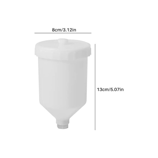 Mug 600 ml för färg, 600ml Färg färgspruta Luftverktyg sprutverktyg av plast plastburk kontakt