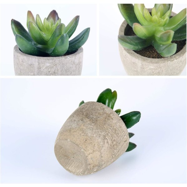 6 stk. kunstige planter til indendørs brug, kunstige planter med grå potte, kunstig græsdekoration til udendørs bryllup, kontor, bord, have, New Cad
