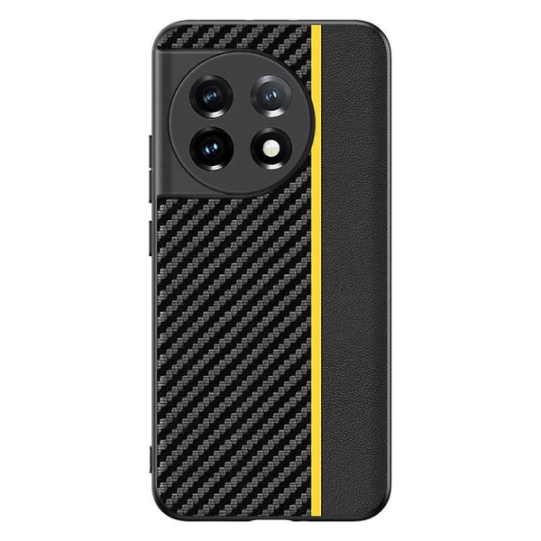 Kolfiberfodral Kompatibelt med Oneplus 11, PU-läder Anti-fingeravtryck Slim Stöttålig Skydd