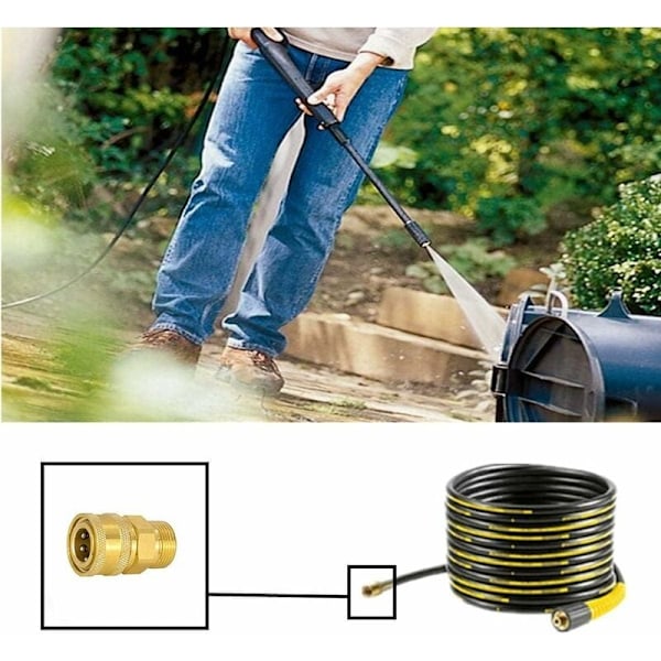 Højtryksrenser Quick Connect 3/8\" Konnektor M22 Han Hun Fitting Kobling Højtryksrenser Messing Quick Disconnect Kit Højtryksrenser