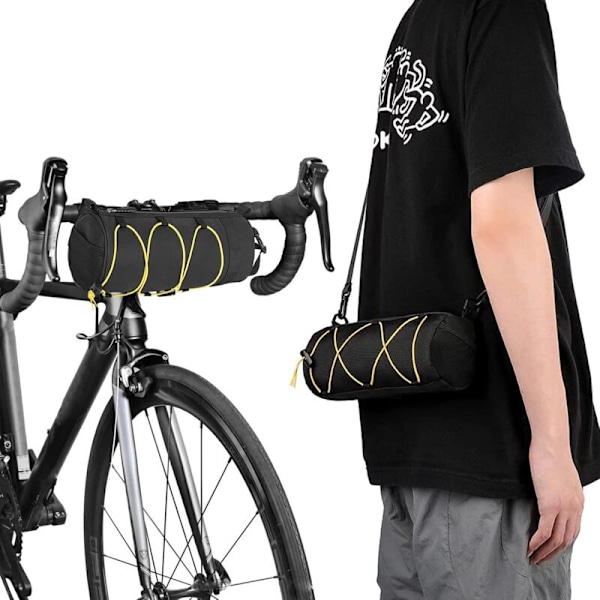 Styrväska, tight förvaringsväska för styren med axelrem, multifunktionell styrväska, för cyklar Cykelresa (gul)
