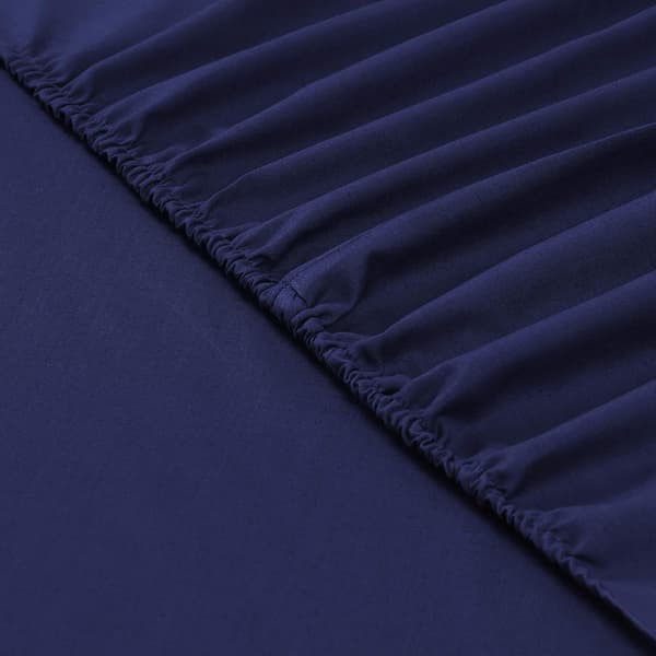 Lakan 150 x 200 cm - Färger: Marinblå - Bomull: 57 trådar - 4 elastiska hörn