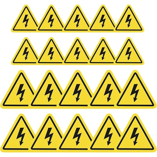 El-skylt Dekal Gul Elektrisk Fara Skylt Elektrisk Fara 20 Stycken PVC Skylt 5cm10cm Självhäftande Dekal El-fara Triangulär