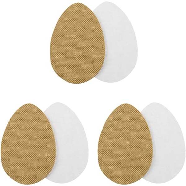 3 par med sklisikre, selvklebende innleggssåler (aprikos), sklisikre, støydempende sålestickerbeskyttelse, reduserer høyhælsslip og reduserer friksjon