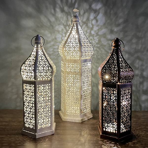 Pieni marokkolainen metallilamppu 27,2 cm musta - Marokkolainen teekuppi-lyhty ulkokäyttöön puutarhassa tai sisätiloissa pöydällä - Lyhdyt kynttilälle - orienta