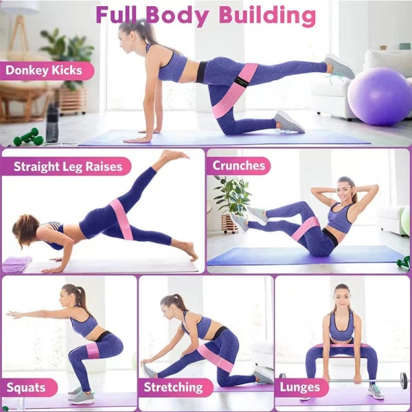 Yogamotsståndsband är speciellt utformade för kvinnor (set med 3), tillverkade av halkfritt högkvalitativt tyg. Pull Up Stretch Loop träningsband Perfekt f