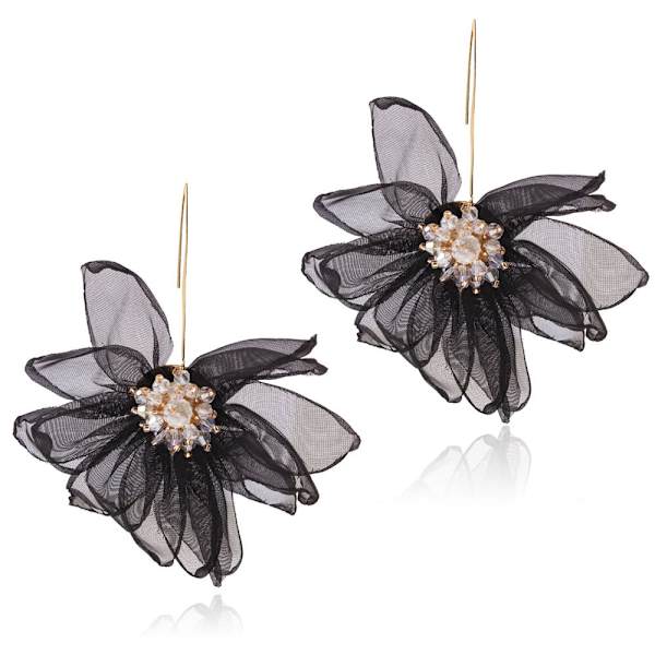 Chiffongblommor med fransar Stora kronblad Hängande örhängen Simulerad diamantblomma