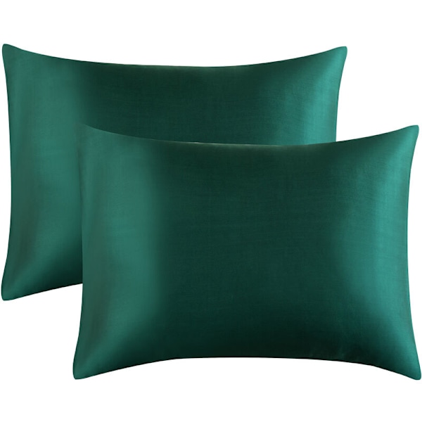 Grön bläck kudde örngott 50x70 grå - örngott 50 x 70 set om 2 rektangulära satin komfort, silkeslent örngott för hår och ansikte med kuvertstängning