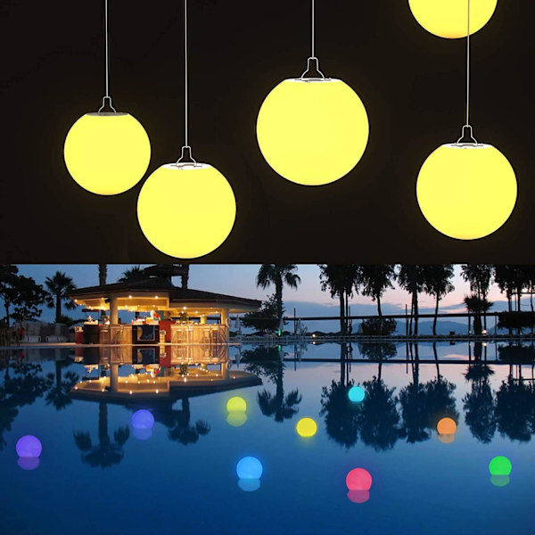 8cm LED flydende pool lys, 16 RGB farve skiftende bad nat lys, dæmpbar kugleformet spabad lys, børnevenlig, genopladelig glød bold med fjernbetjening