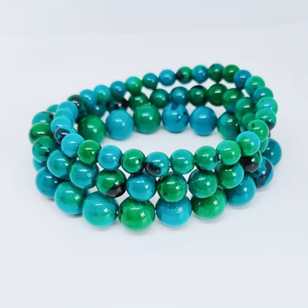 Ædelsten Chrysocolla Sten Rund 6mm Perler