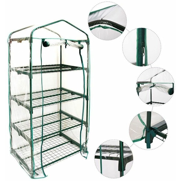 Växthusöverdrag 4 nivåer 160x69x49cm Hållbart växtskyddsskydd Anti insekt