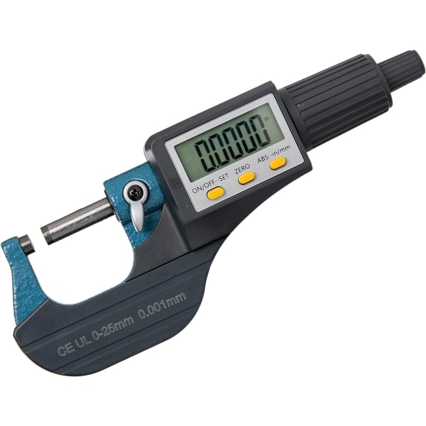 0-25mm /0-1\" Digital Mikrometer - 0.001mm/0.00005‘’ Høy Nøyaktighet Bærbar LCD Elektronisk Mikrometer Inkremental og Absolutt Måling Tomme Modus