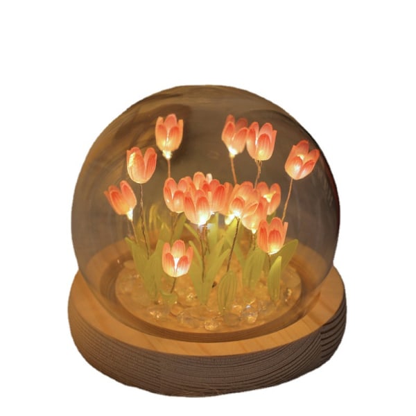 Nattlampa - Handgjord möbelprydnad Simulerad blomma Sovrum Sängbord Lampa Barn Flickor Par Vänner Present Dekoration Skrivbordsdekoration