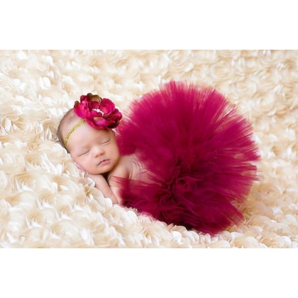 Newborn Baby Girl Tutu Skirt Clothes Jersey Costume Photo Prop Clothing Set with Hair Band