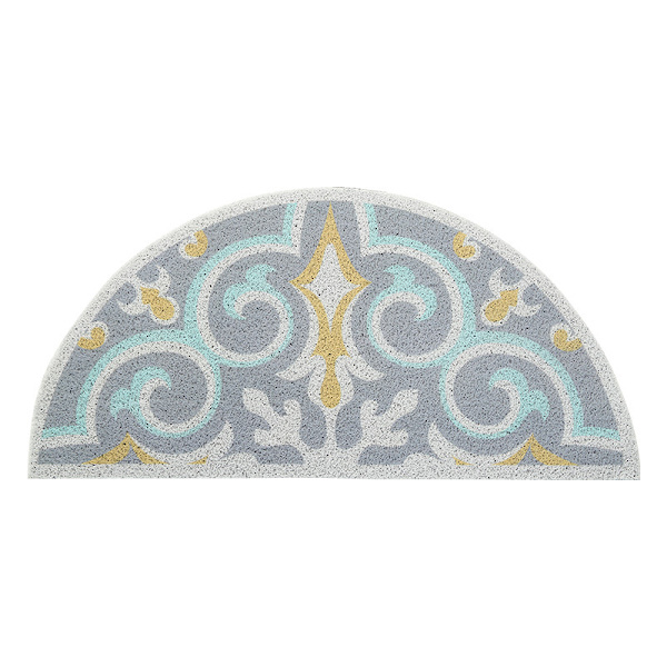 Hög elastisk metallspänne halvrund dörrmatta, slitstark, friktionsbeständig halkfri matta vid hushållens entré, 45*90cm, A05